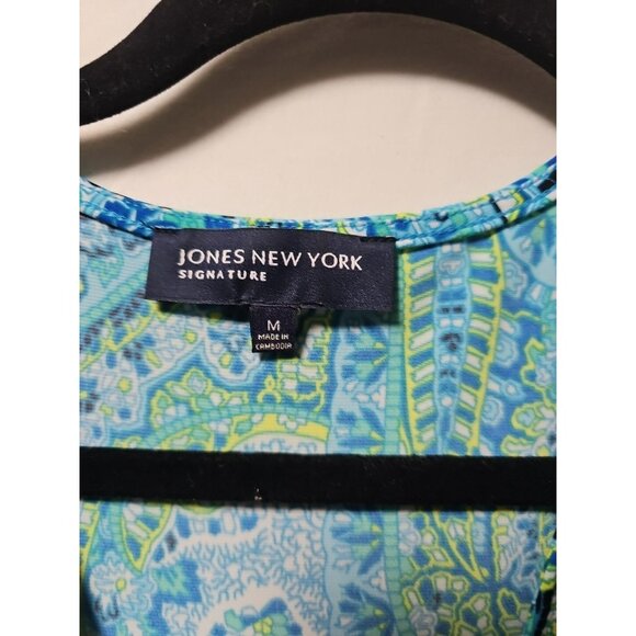 Jones New York Signature Midi Dress Medium Paisley Travel Beach Vacation Stretch - Picture 3 of 8
